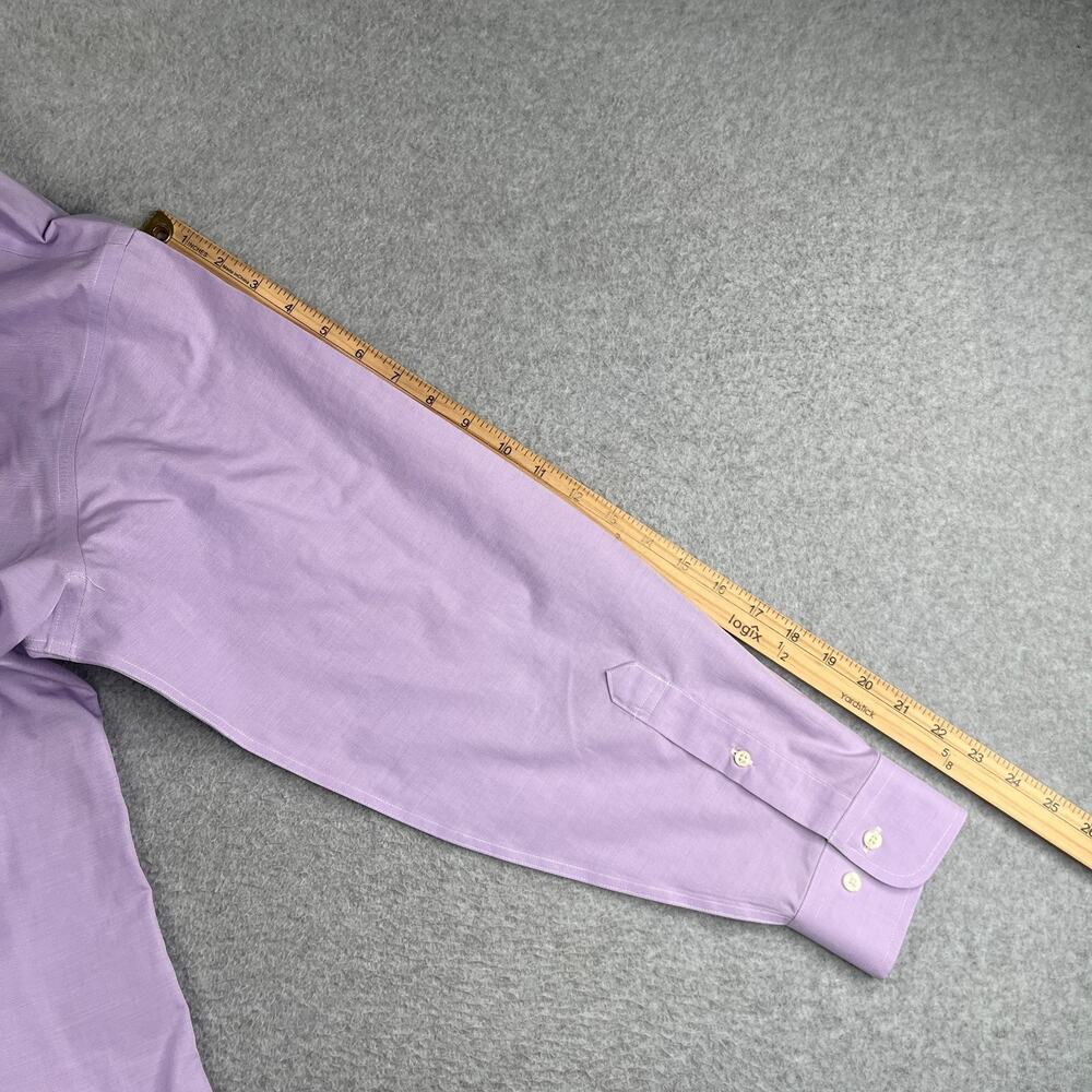 Brooks Brothers Regent Non Iron Shirt Purple Button Up Long Sleeve Mens 16.5 - Picture 13 of 14